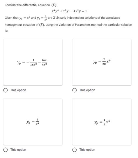 Solved Consider The Differential Equation E X Y X3y