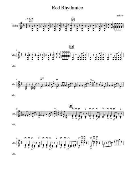 Red Rhythmico Sheet Music For Violin String Duet