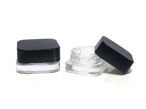 Square Clear Glass Jars 3ml 5ml 7ml 9ml Concentrate Containers Jars