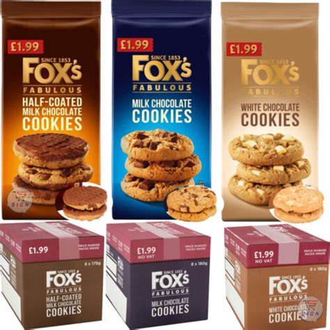 Fox S Fabulous Half Coated Milk White Chocolate Cookies 180g EBay