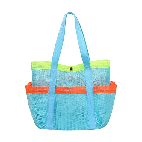 Yangjinlian Mesh Beach Bag Large Beach Tote Waterproof Sandproof With Pockets For Toys Pool Bag