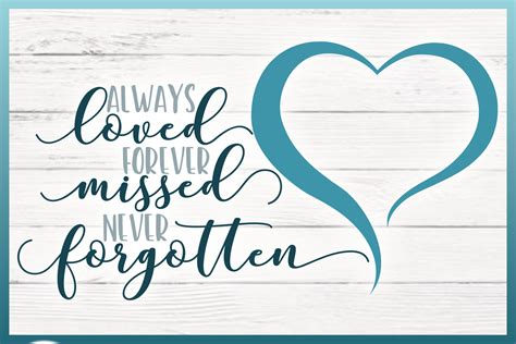 Always Loved Forever Missed Never Forgotten Memorial Quote Svg Etsy