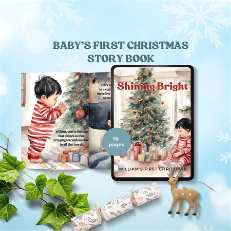 My First Christmas Book Personalized Baby 1st Christmas Story Custom