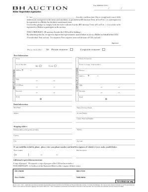 Fillable Online Bidder Registration Application Fax Email Print Pdffiller