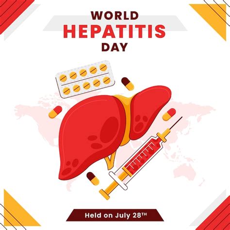 Ilustración Plana Del Día Mundial De La Hepatitis Vector Premium