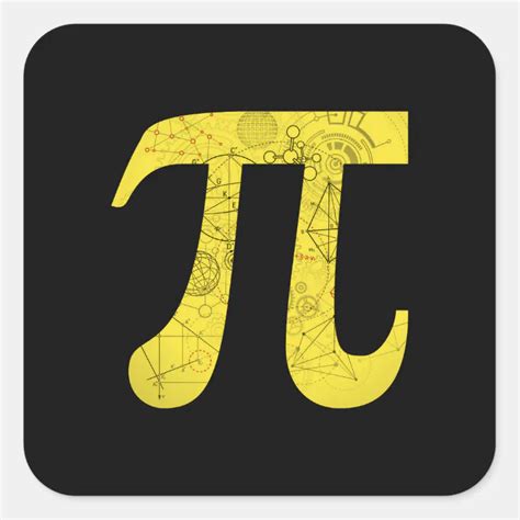 Pi - Math Symbols Square Sticker | Zazzle