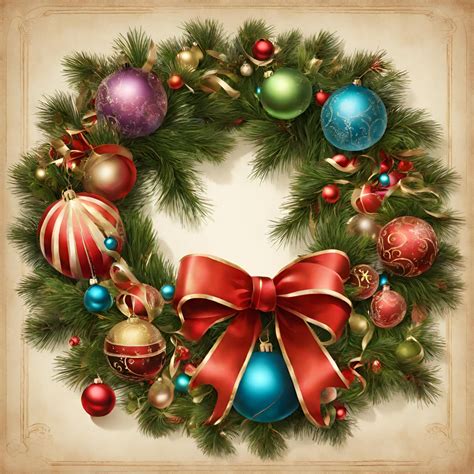 Colorful Christmas Wreath Free Stock Photo Public Domain Pictures