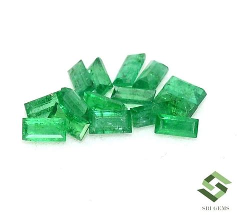 Natural Emerald Baguette Cut X Mm Lot Pcs Cts Untreated Loose