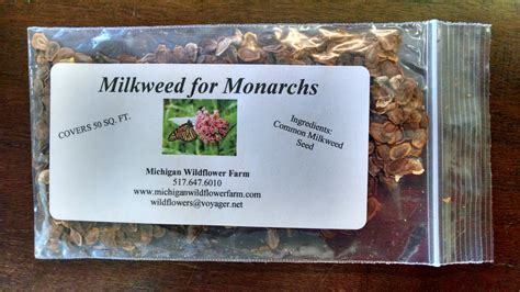 Milkweed For Monarch Seed Packets Michigan Wildflower Farm