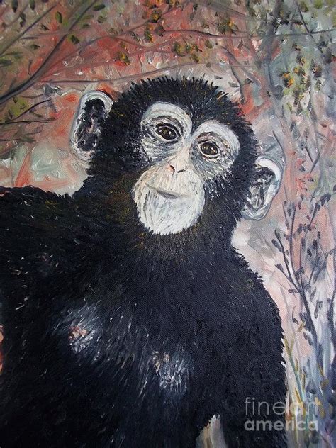 Charlie The Chimp Painting By Rhonda Lee Fine Art America