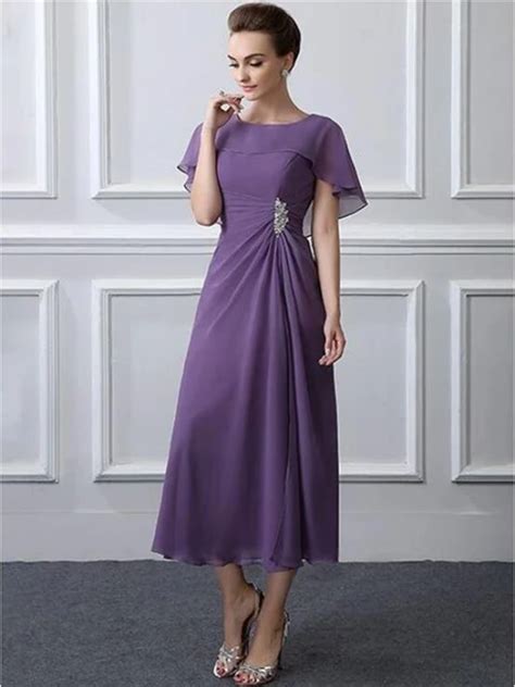 Purple Mother Of The Groom Dresses Tea Length Hotsell Bellvalefarms