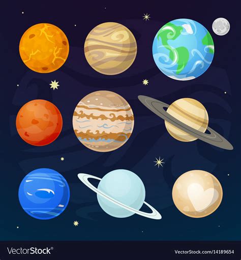 Planets Of The Solar System Royalty Free Vector Image