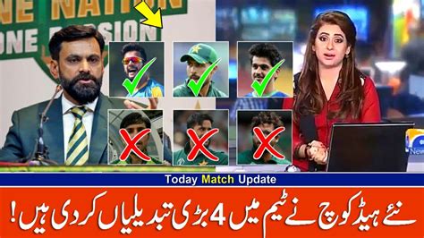 New Head Coach Mohammad Hafeez Made 3 Changes In Pakistan Squad Vs Aus