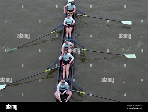 The Cambridge Crew Celebrate Victory After The Womens Race During The