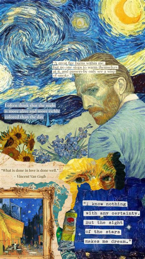 A Collage Of Van Gogh S Paintings And Words