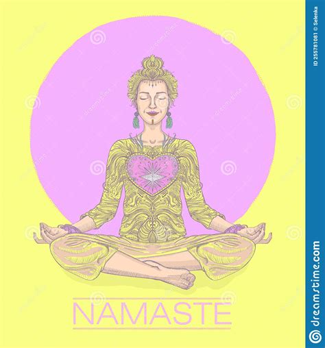 Namaste Frau Praxis Yoga Meditation Lotus Posen Kunst Grafik Plakat