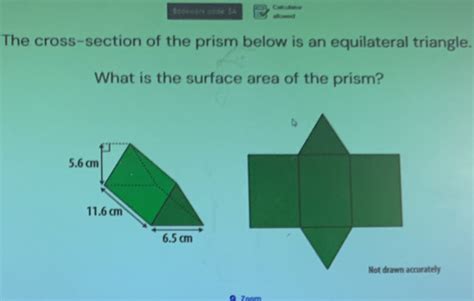 Solved Scokwork Code A Cntoulaton The Cross Section Of The Prism Below Is An Equilateral