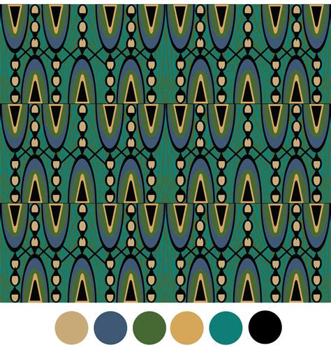 Custom Printed Wallpaper Himba Pattern Blue Green Yellow Whatwecherish