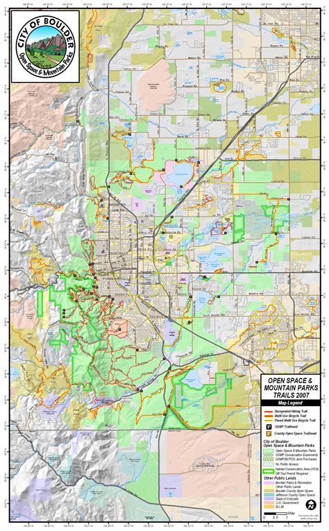 Boulder Open Space and Mountain Park Trail Map - Boulder CO • mappery