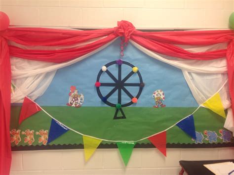 Carnival Bulletin Board Circus Decorations Kindergarten Classroom Decor Circus Theme Preschool