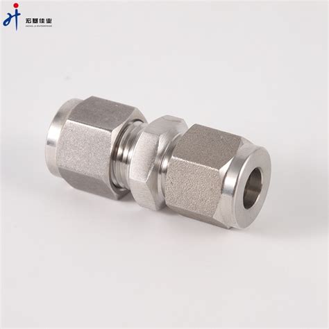 304 Stainless Steel Straight Hydraulic Fitting Dual Ferrules Type