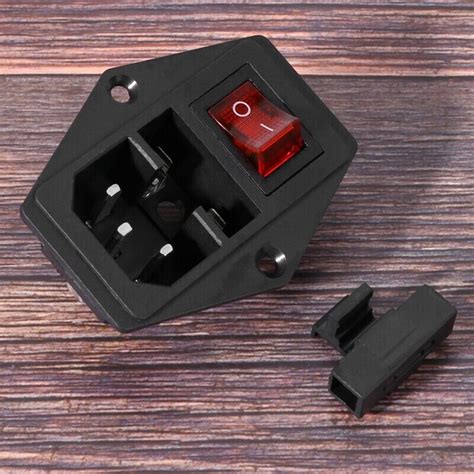 3 Pin Iec320 C14 Inlet Module Plug Fuse Switch Male Socket 10a 250v N2a42819 Ebay