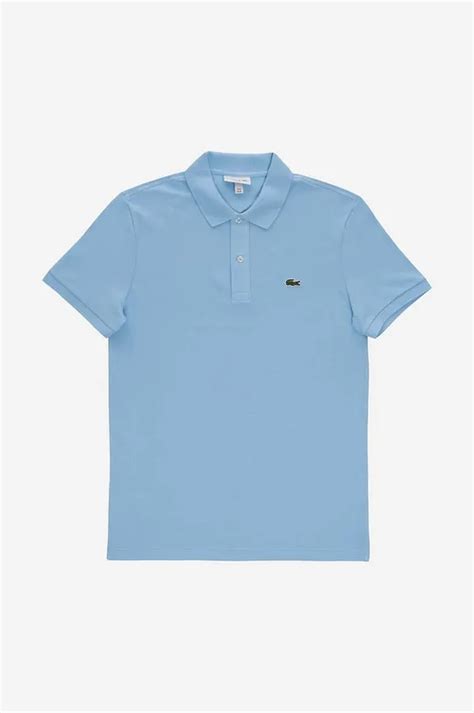 Lacoste Cotton Polo Shirt Blue Color Buy On Prm