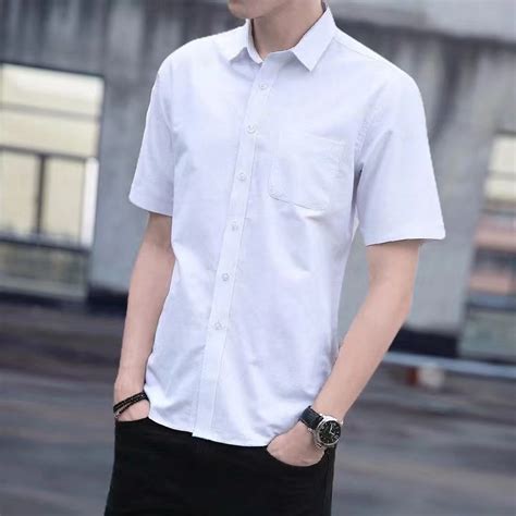 Plain Short Sleeve Polo Shirts For Men Blackwhite Shirt Korean Cotton Casual Business Work