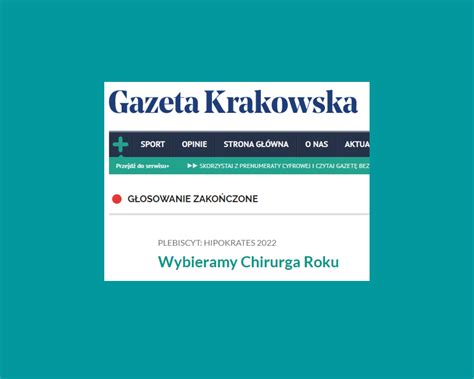 Wyniki głosowania w Plebiscycie HIPOKRATES 2022 Narodowy Instytut