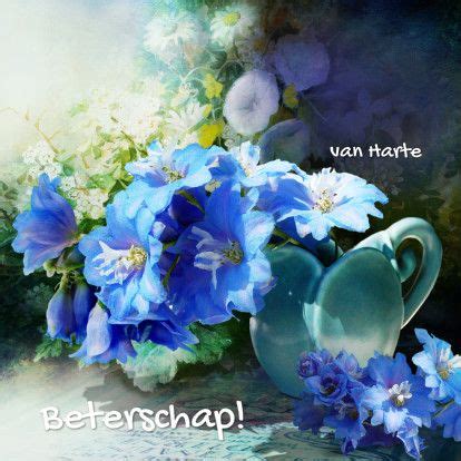 Beterschap Blauwe Bloemen Beterschapskaarten Kaartje2go OTTI And