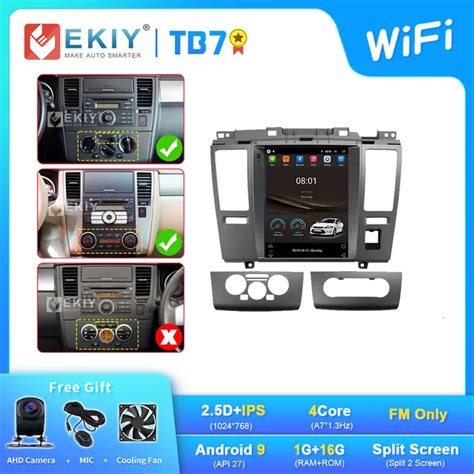 EKIY TT7 Android 10 Tesla Style Car Radio For Nissan Tiida C11 2004