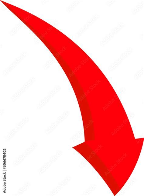 Red Arrow Down Curved Arrow Color D Ui For Website Down Symbol For