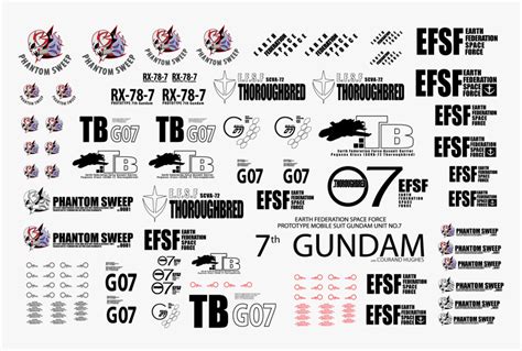 Rx 78 7senki - Printable Gundam Decals, HD Png Download - kindpng