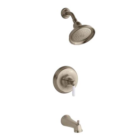 Kohler Rite Temp 1 Handle Pressure Balancing Tub And Shower Faucet Trim Kit In Vibrant Brushed