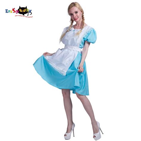 Alice In Wonderland Maid Cosplay Carnival Adult Blue Fancy Ladies Dress