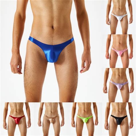 Sexy Hommes Sexy Lisse Brillant Bikini Slips Culottes Sous Vêtements