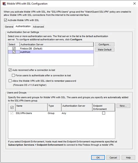 Manually Configure The Firebox For Mobile Vpn With Ssl