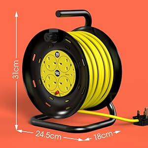 SLx Outdoor Extension Lead 30m 4 Socket Extension Reel Heavy Duty