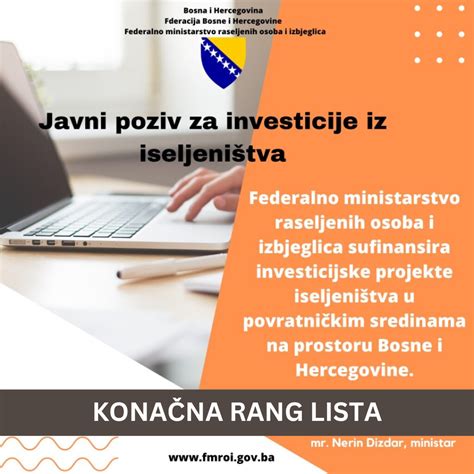 Kona Na Rang Lista Aplikanata Po Osnovu Javnog Poziva Za Podno Enje