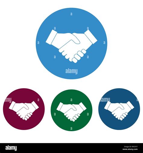 Hand Handshake Icon Set Flat Vector Stock Vector Image And Art Alamy