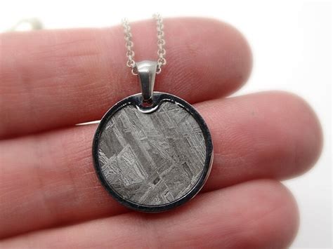Round Meteorite Pendant Mens Meteorite Pendant Celestial Etsy