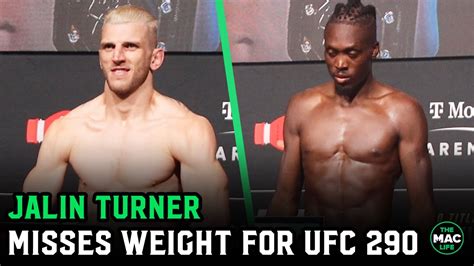 Jalin Turner Misses Weight For Ufc Dan Hooker Fight Youtube