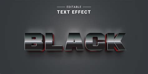 Effet De Texte Métallique Chromé Argenté 3d Modifiable Vecteur Premium