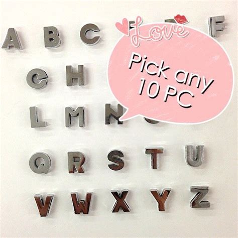 Choose Any 10 Silver Plain Metal Letters A Z Alphabet English Letters