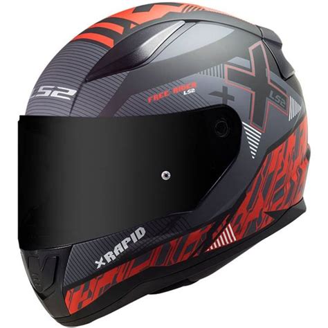 Capacete Ls Ff Rapid Xtreet Preto Vermelho Grid Motors