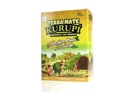 Erva Mate Kurupí Composta Gengibre Menta e Chá verde 500g TereréShop