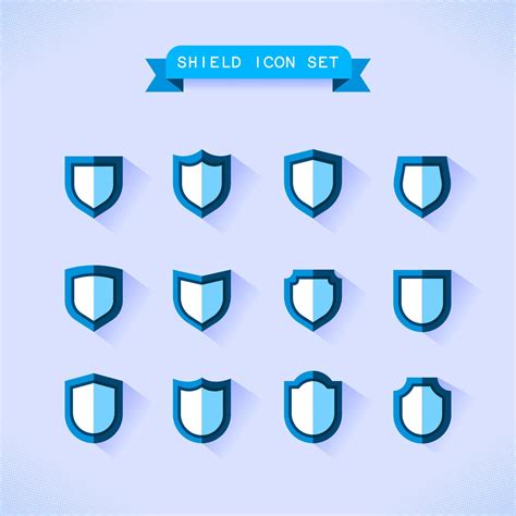 Blue Shield Icon Set 12376663 Vector Art at Vecteezy