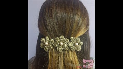 Fermaglio Per Capelli Con Fiori Alluncinetto🧶🌸 Bellissima E Originale