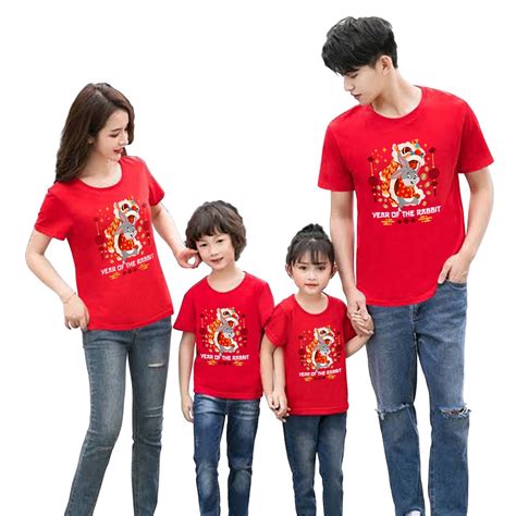 Jual Kaos Couple Cny Baju Kembaran Keluarga Imlek Bahan Cotton Combed