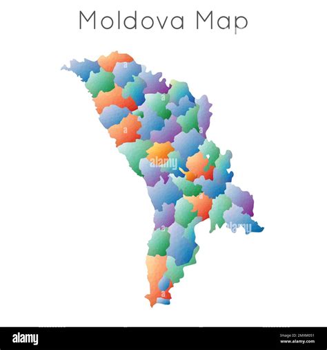 Low Poly Map Of Moldova Moldova Geometric Polygonal Mosaic Style Map